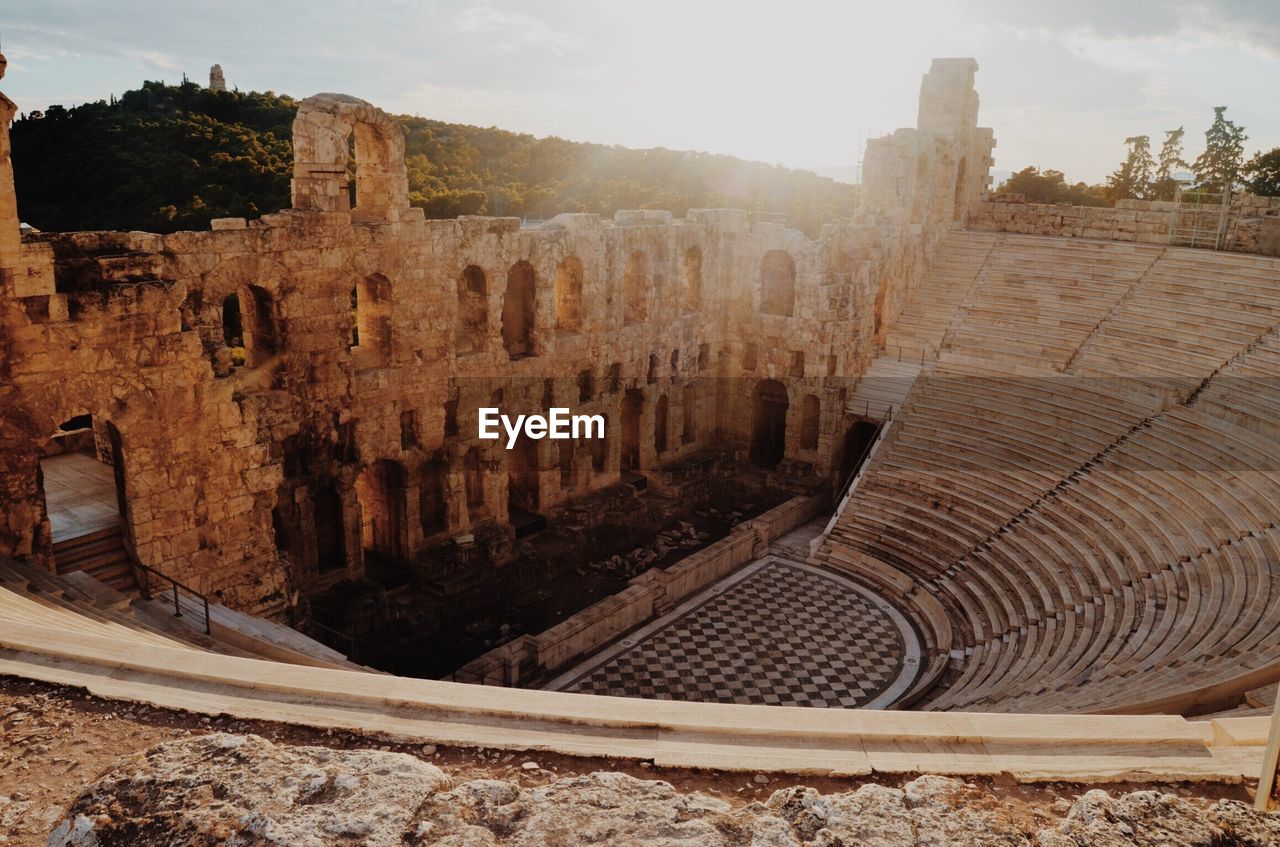 High angle view of odeon of herodes atticus