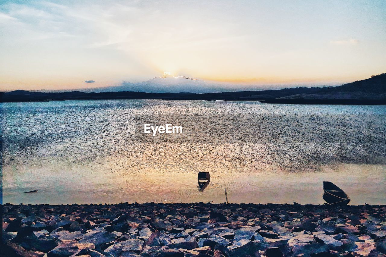 SCENIC VIEW OF SEA DURING SUNSET