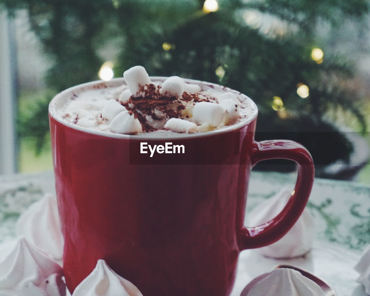 Close-up of coffee cup on table