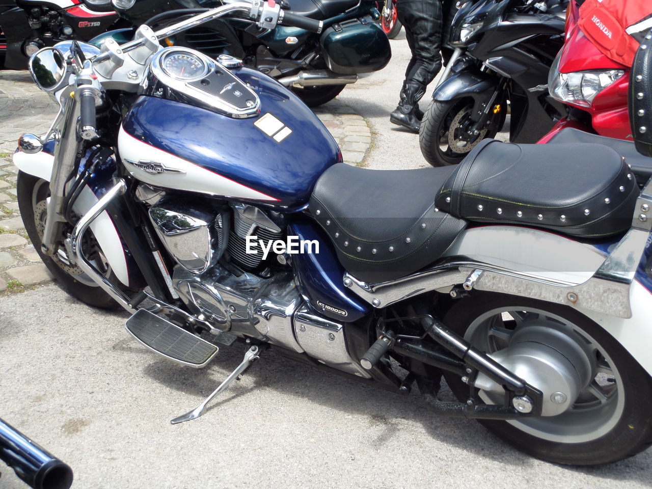 MOTORCYCLE PARKED ON STREET