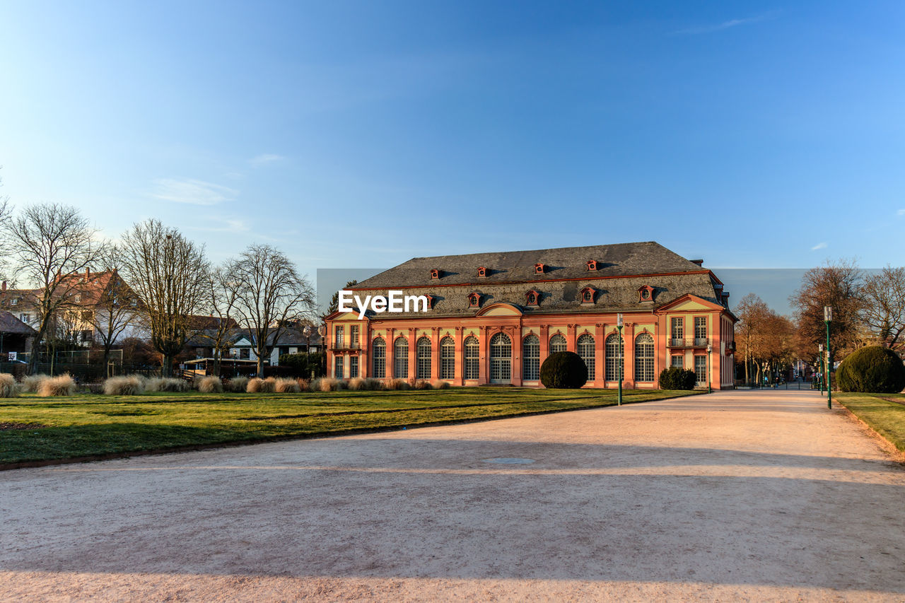 View of historical building against blue sky