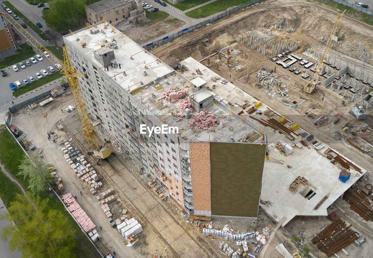 high angle view of buildings