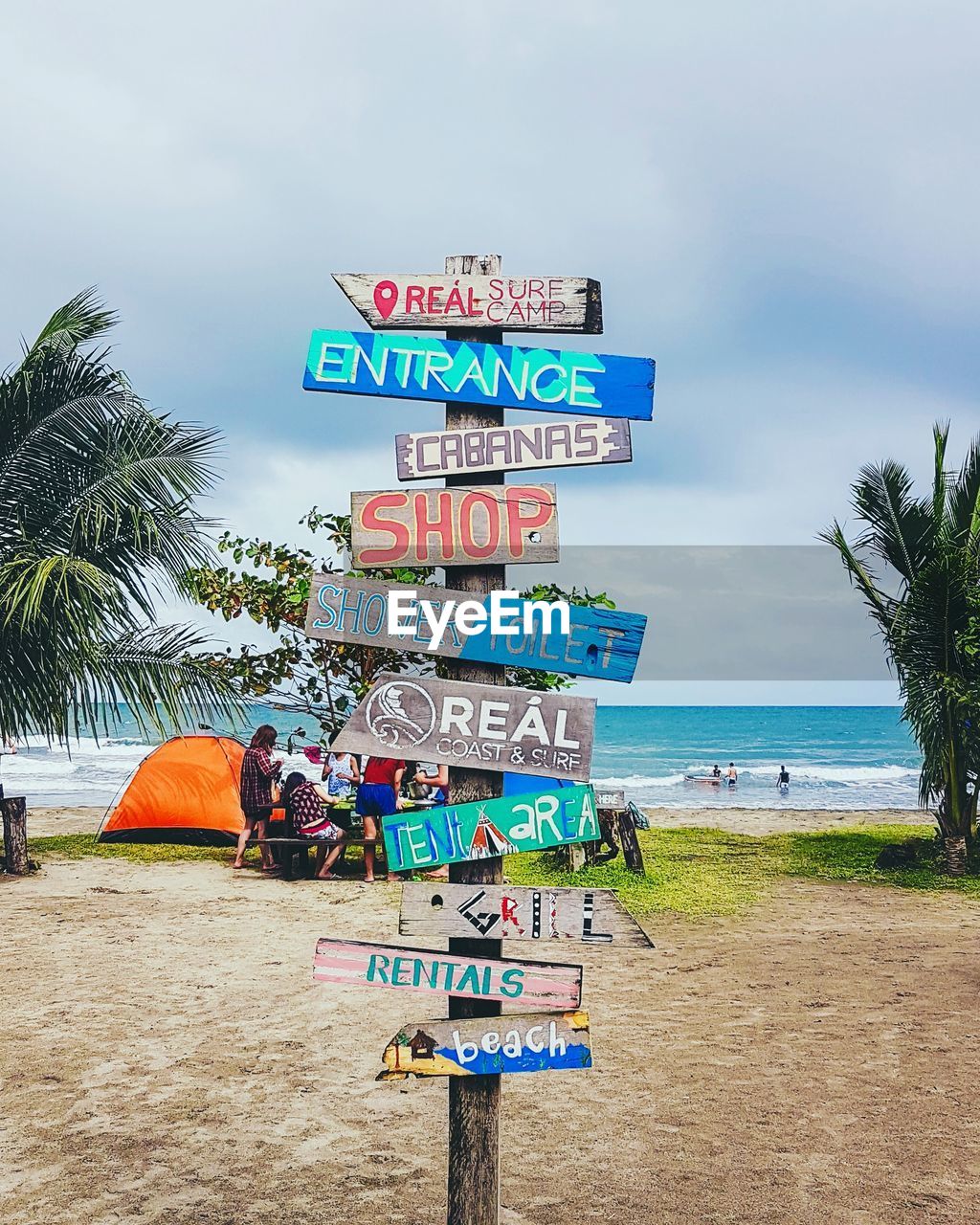 INFORMATION SIGN ON BEACH