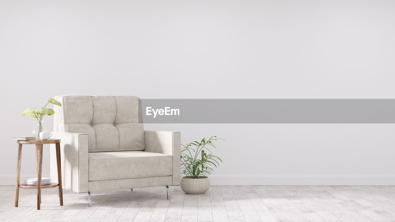Modern vintage interior of living room - 3d rendering