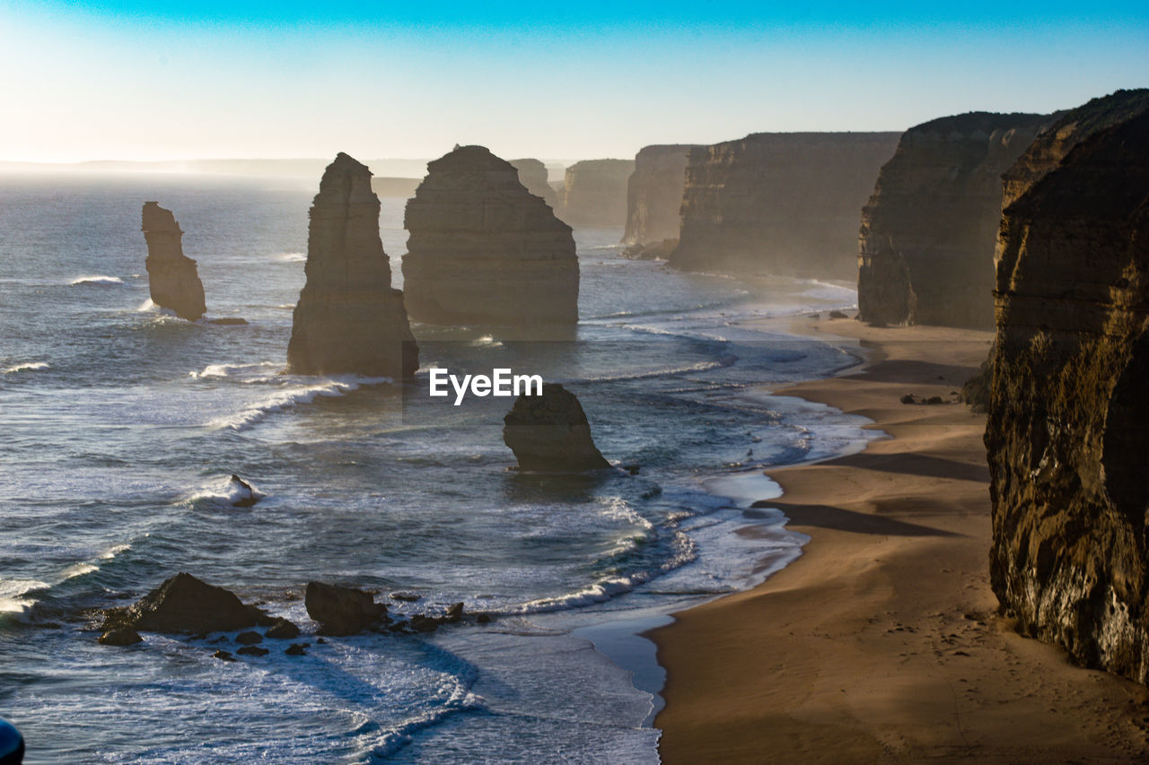 ROCK FORMATIONS ON BEACH