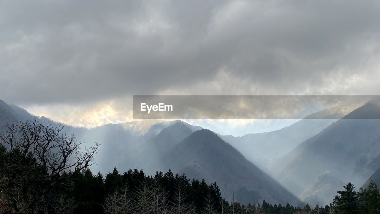 Panoramic view of mountains against sky