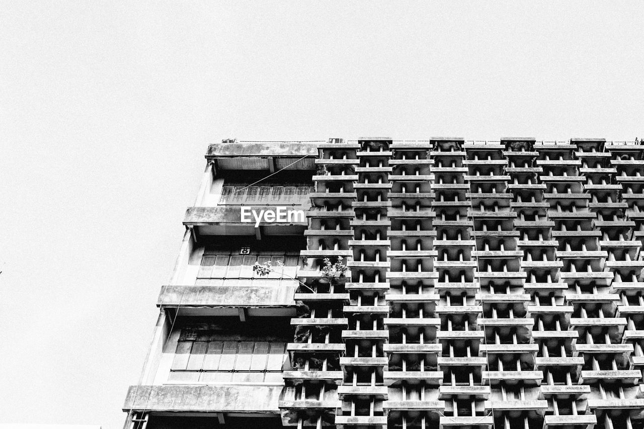 Low angle view of building against clear sky