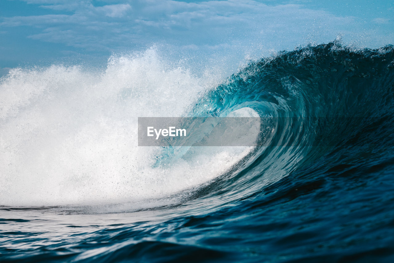 Close-up of wave splashing on sea