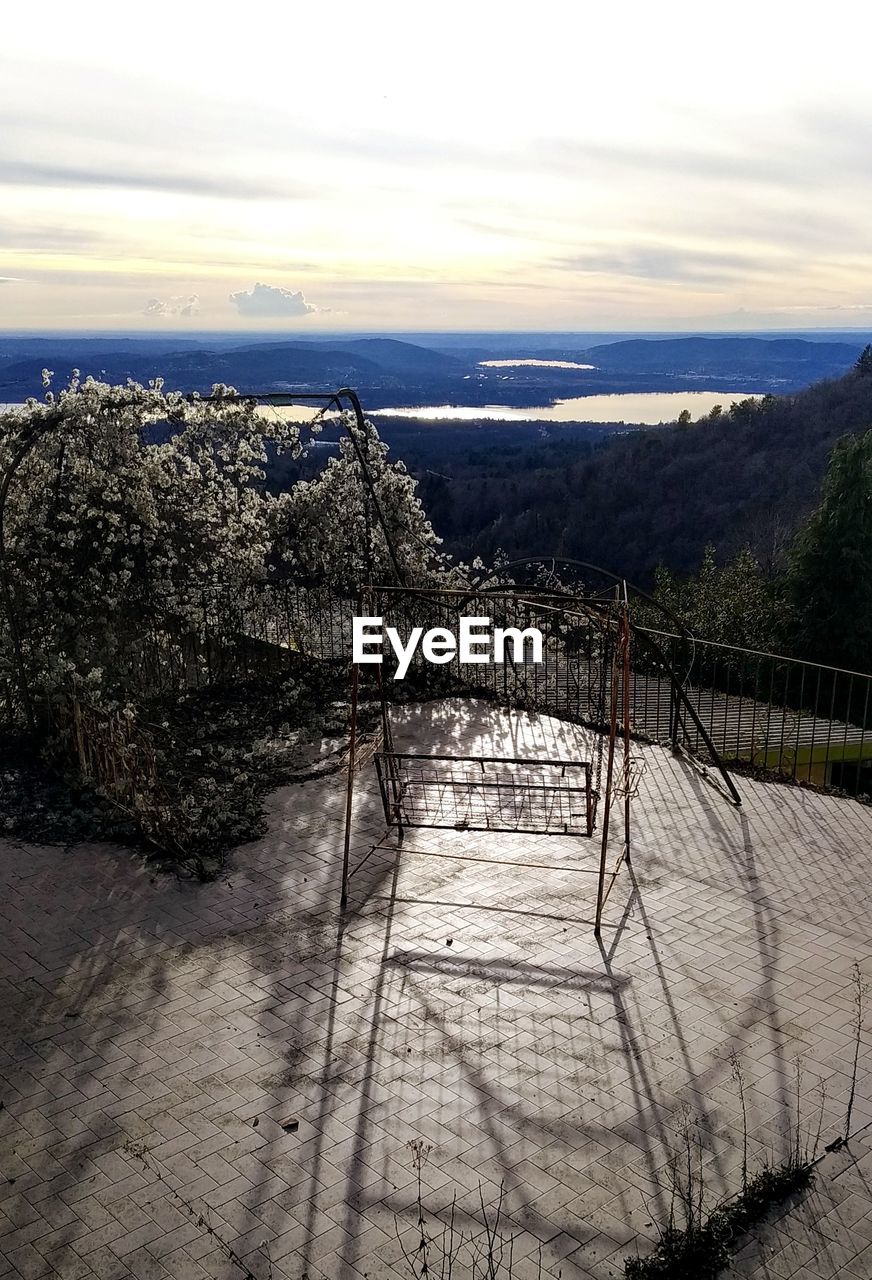 Scenic view of landscape against sky during winter