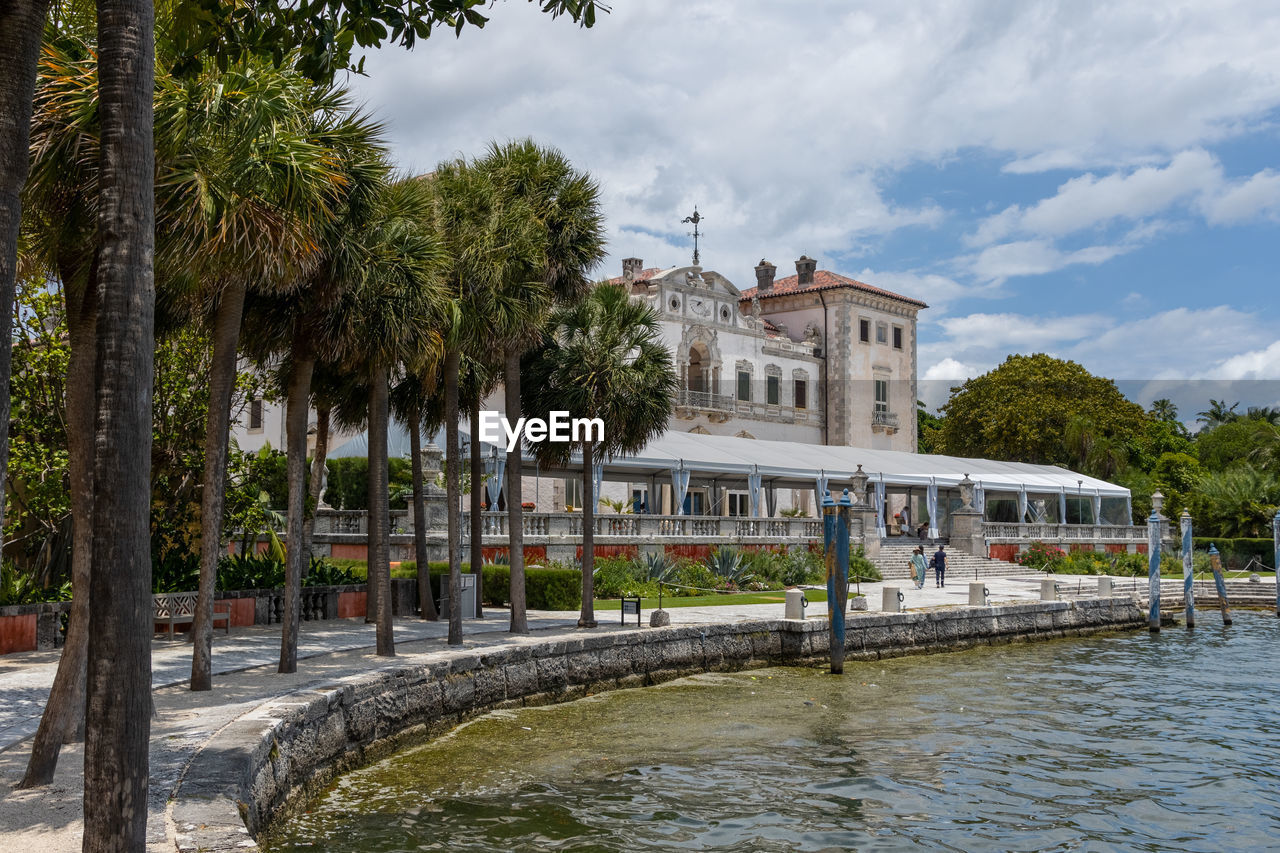 buildings by river