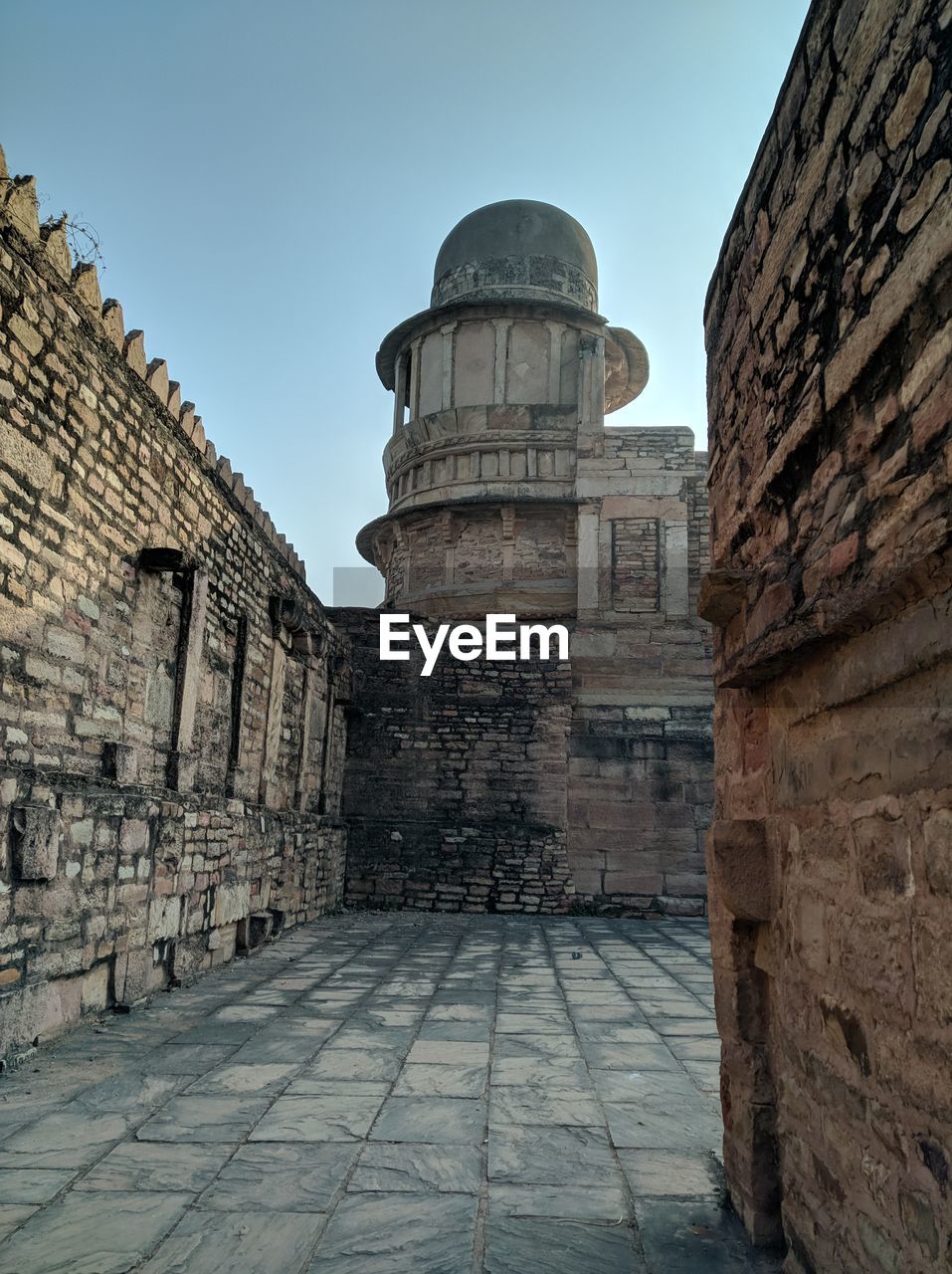 View of old ruin building against sky