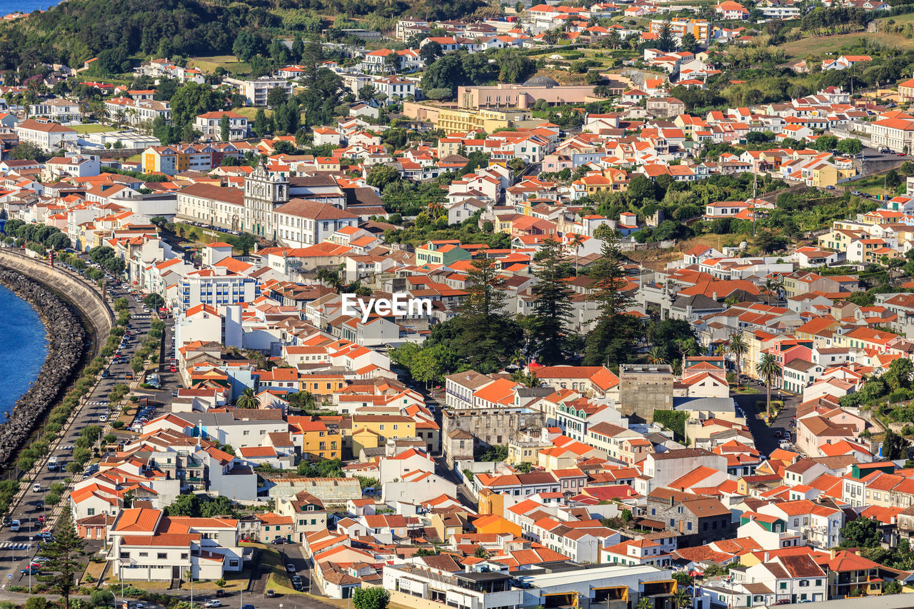 High angle shot of townscape