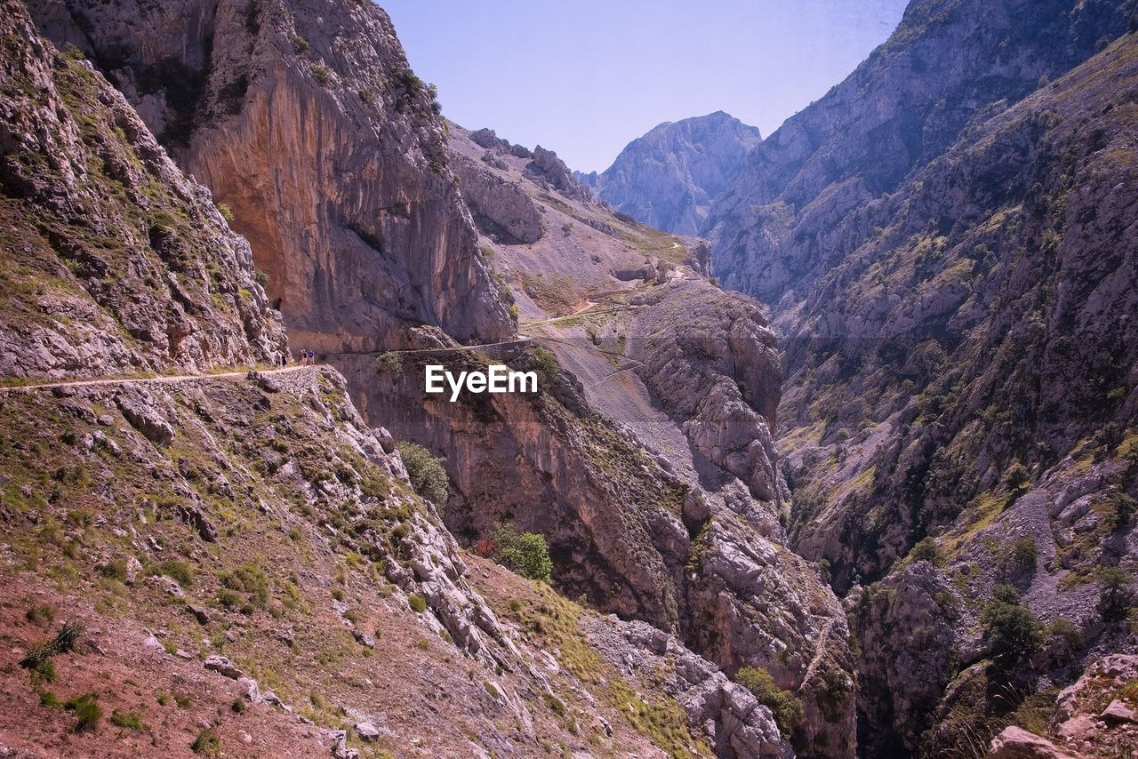 Trekking in the ruta of cares, in the asturian mountain of spain