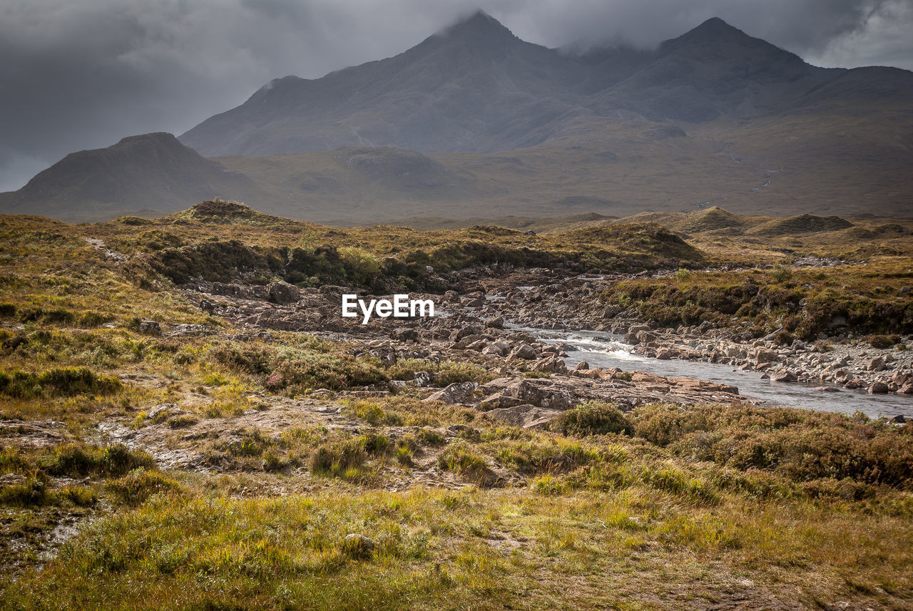 Scenic view of mountains against sky