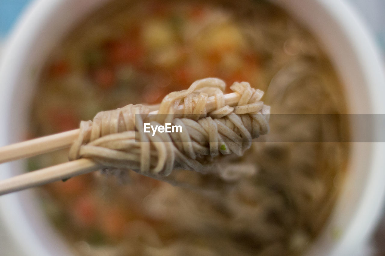 Close-up of noodles in bowl