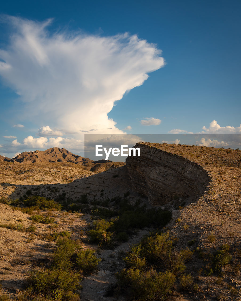 Scenic view of landscape against sky in big bend national park - texas