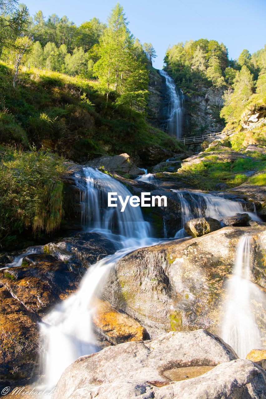 VIEW OF WATERFALL IN FOREST