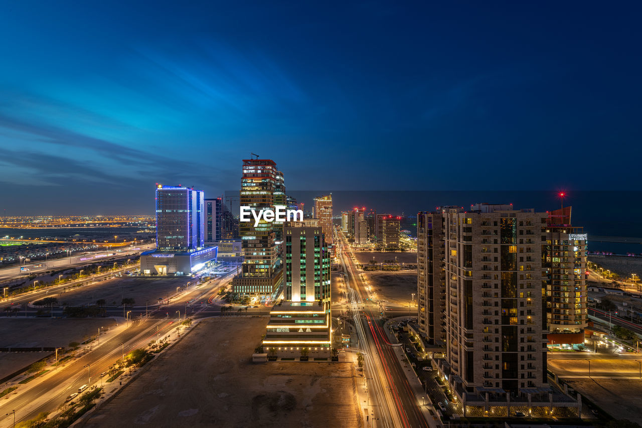 Beautiful aerial view of lusail skyline