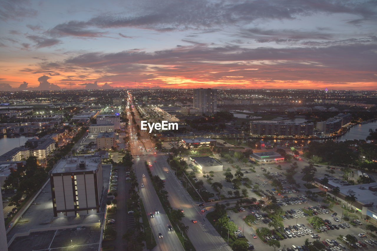 Aerial photography of hallandale beach in florida