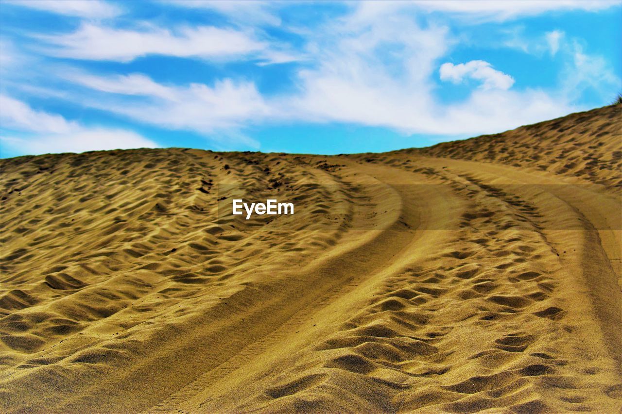 Panoramic view of desert against sky