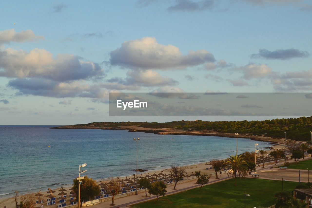 View of sea against cloudy sky