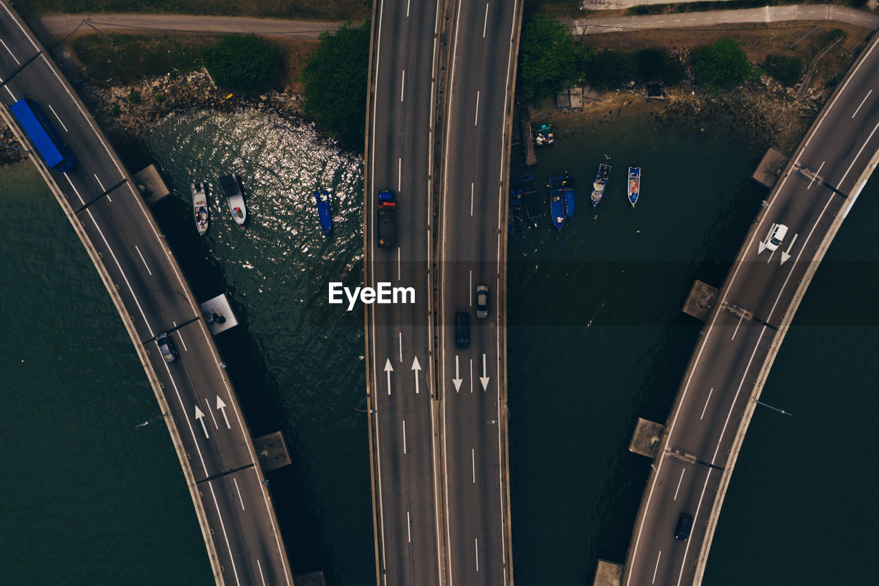 Aerial shot of penang first bridge