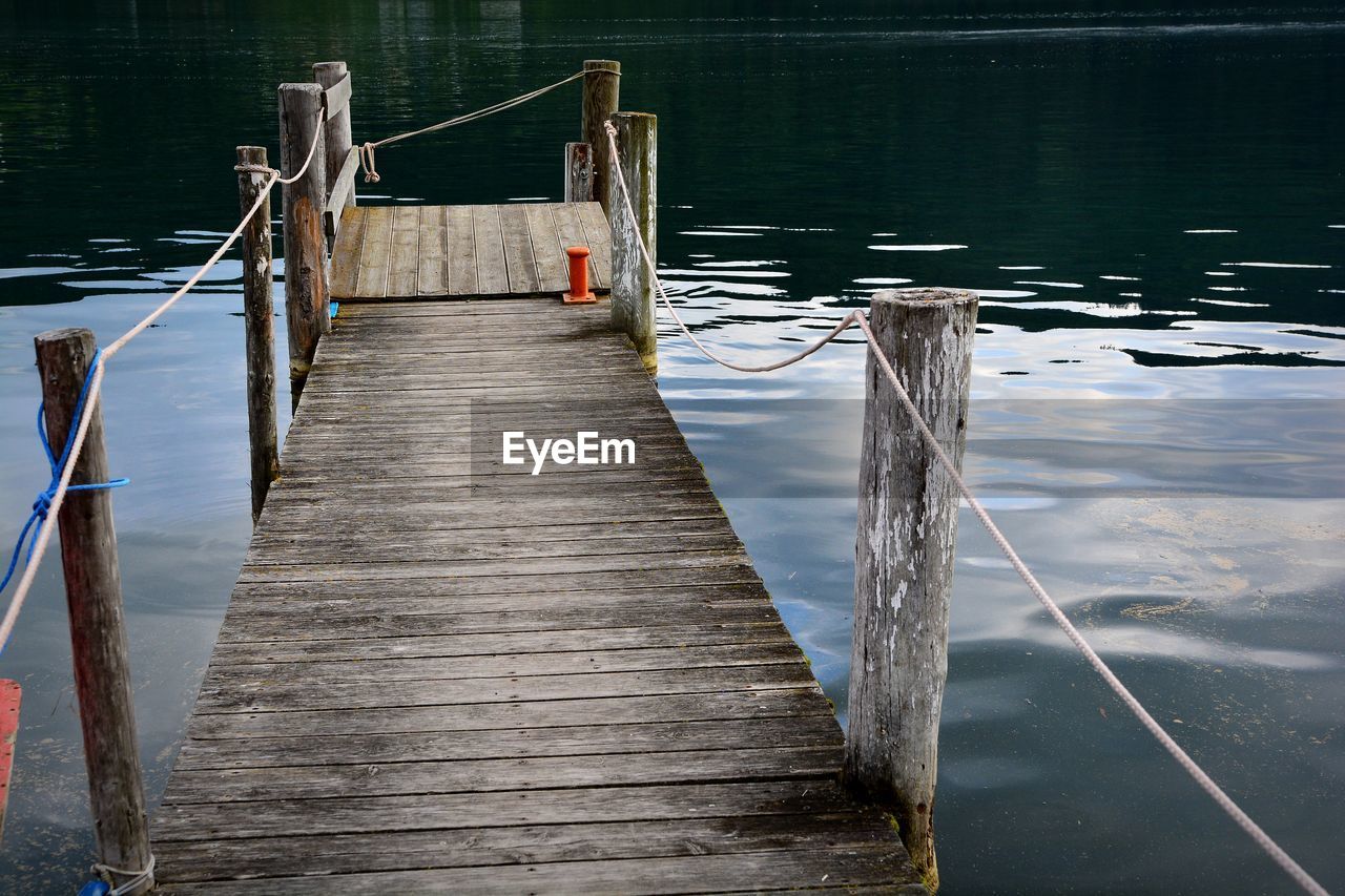 Wooden pier over lake