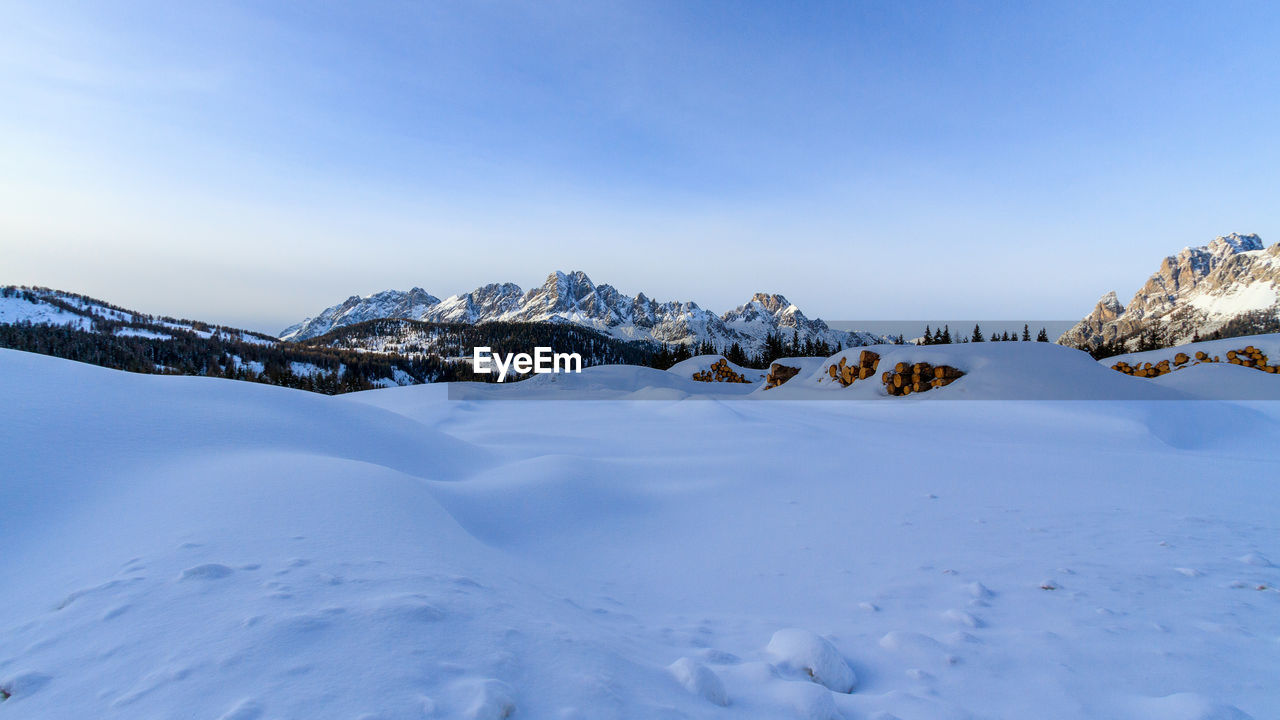 Snow covered mountain against sky