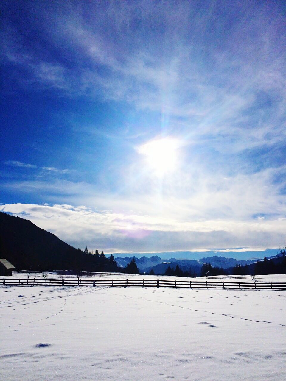 SCENIC VIEW OF SNOW COVERED MOUNTAINS AGAINST SKY