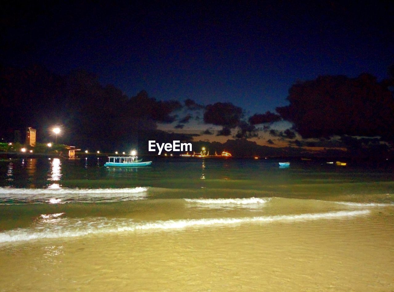 VIEW OF SEA AGAINST SKY AT NIGHT