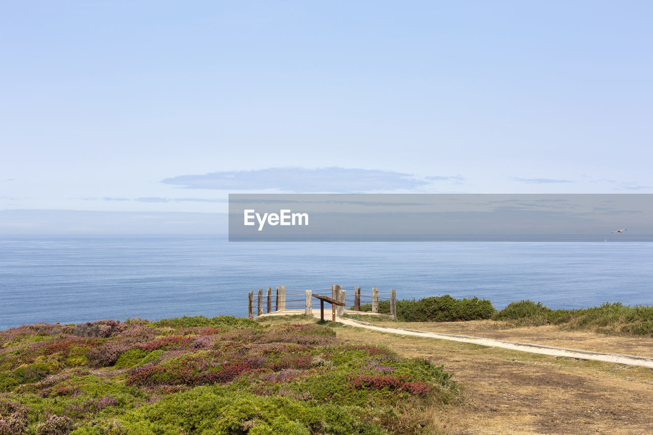 Scenic view of viewpoint against sky in the sea