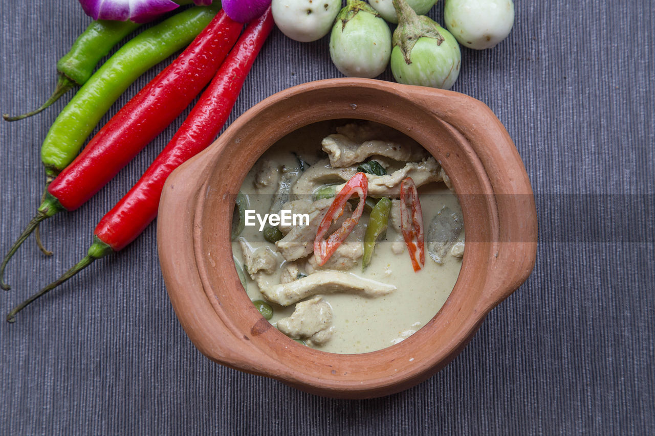 HIGH ANGLE VIEW OF VEGETABLES IN BOWL