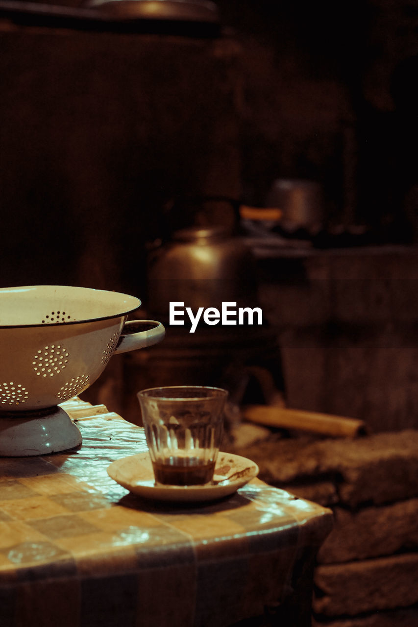 Close-up of coffee on table