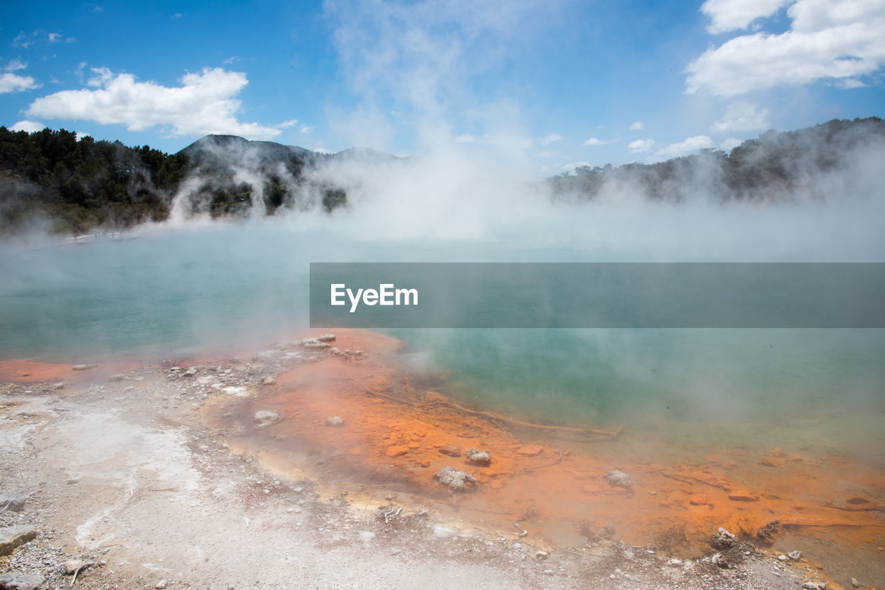 SMOKE EMITTING FROM VOLCANIC MOUNTAIN