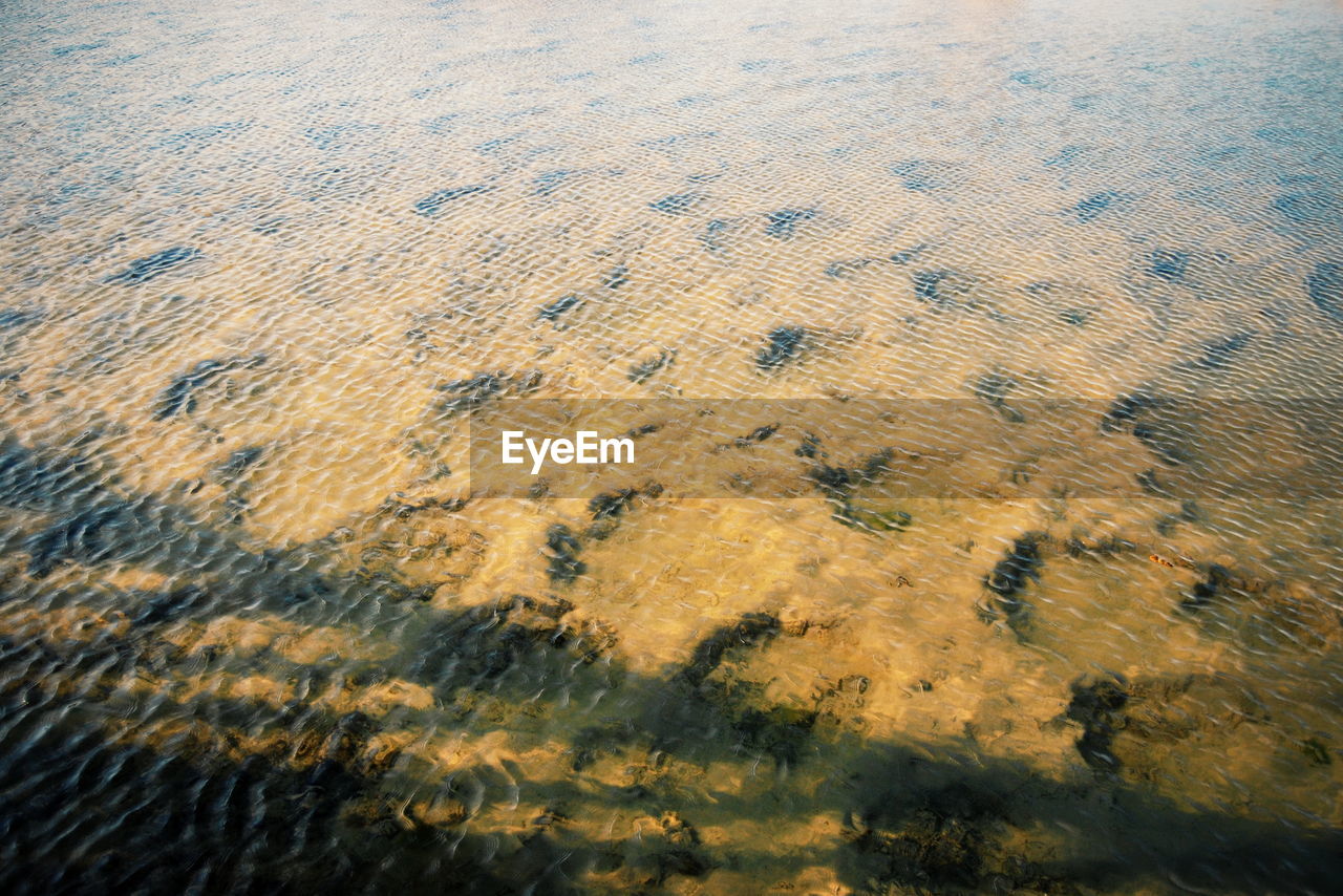 Full frame shot of sand water land