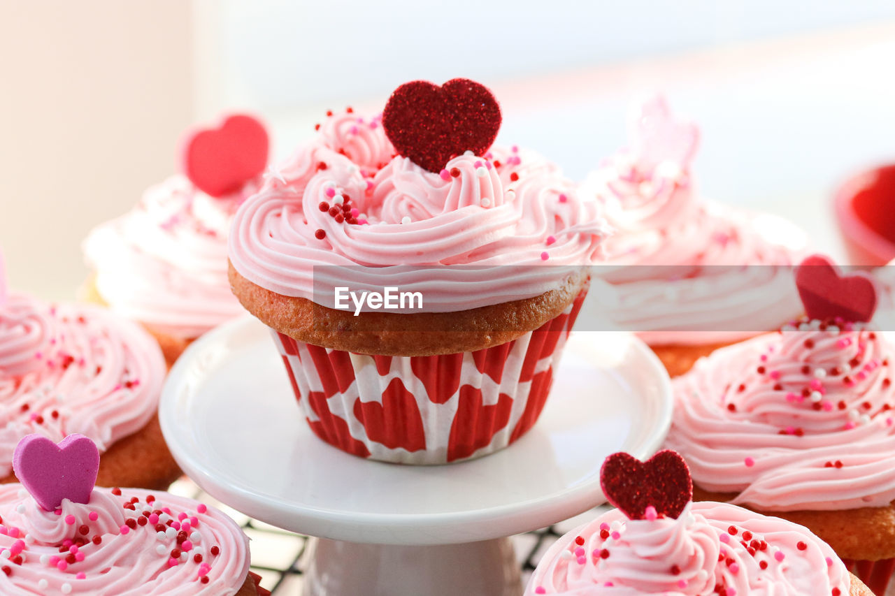 Close-up of cupcakes on table