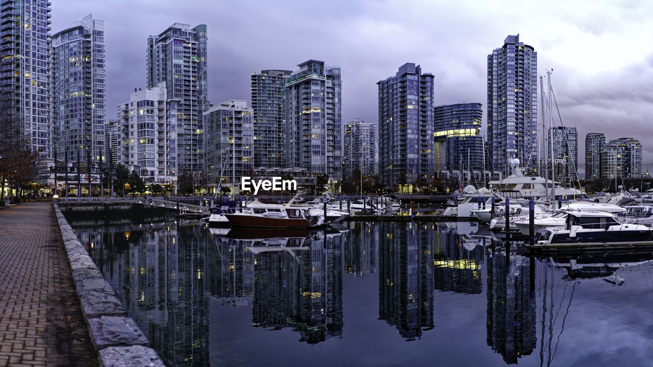 Reflection of buildings in water