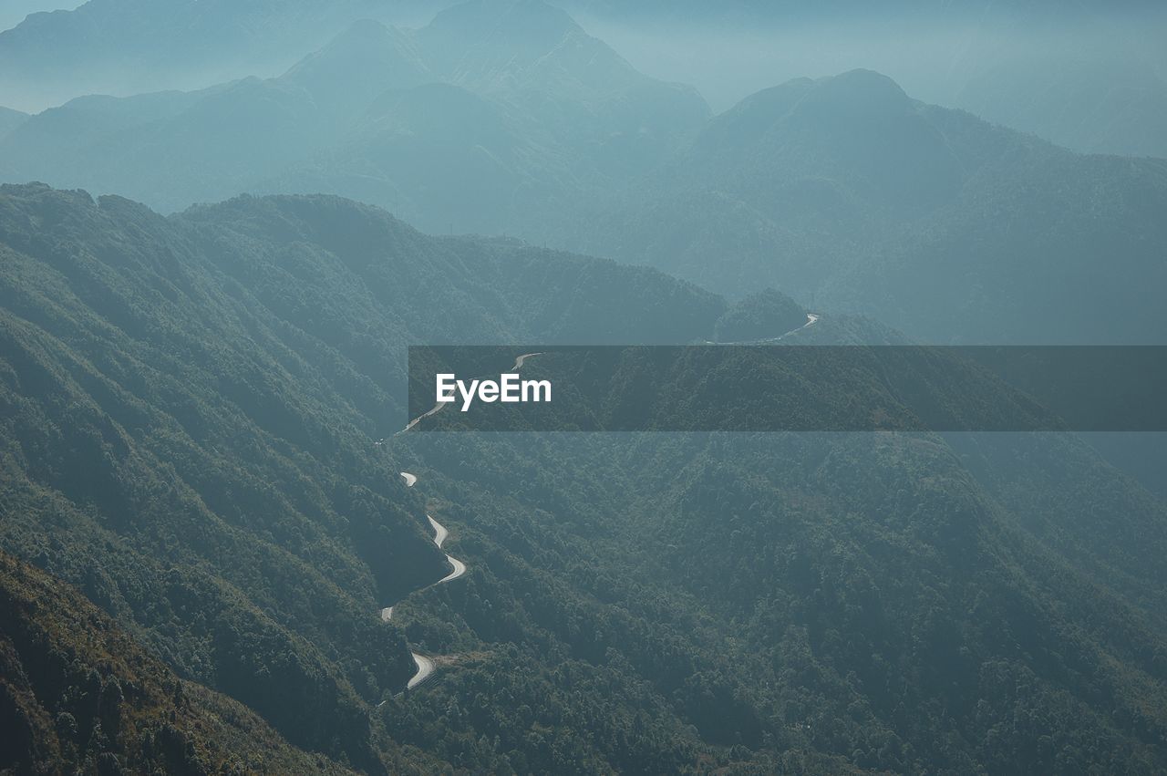 High angle view of mountain range