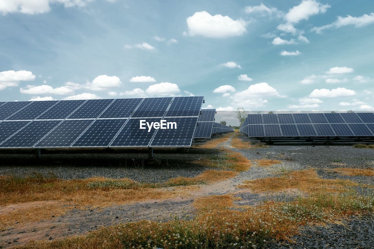 View of solar panels against sky