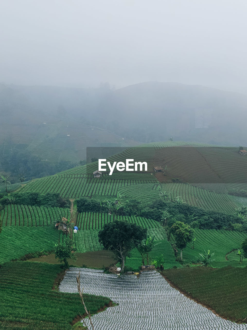 high angle view of landscape against sky