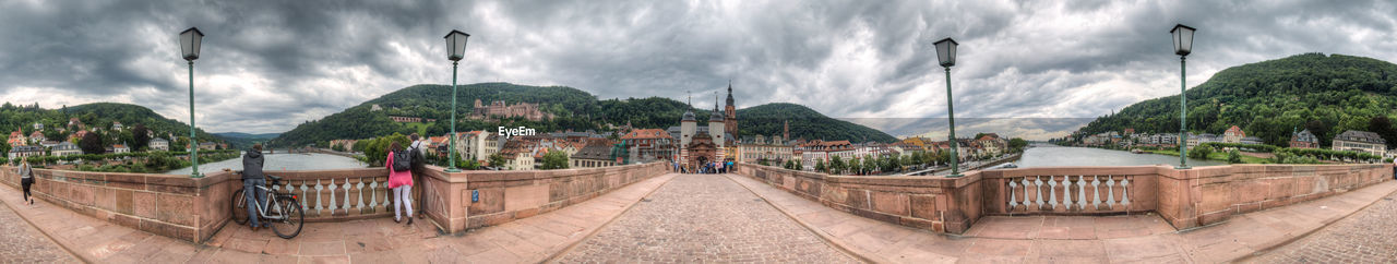 Panoramic view of park against forest