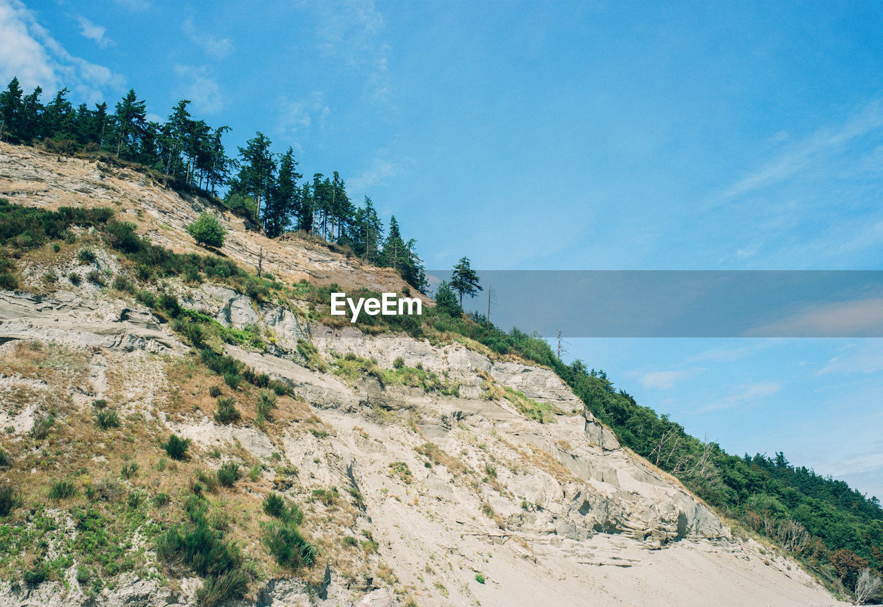 Low angle view of mountain against sky