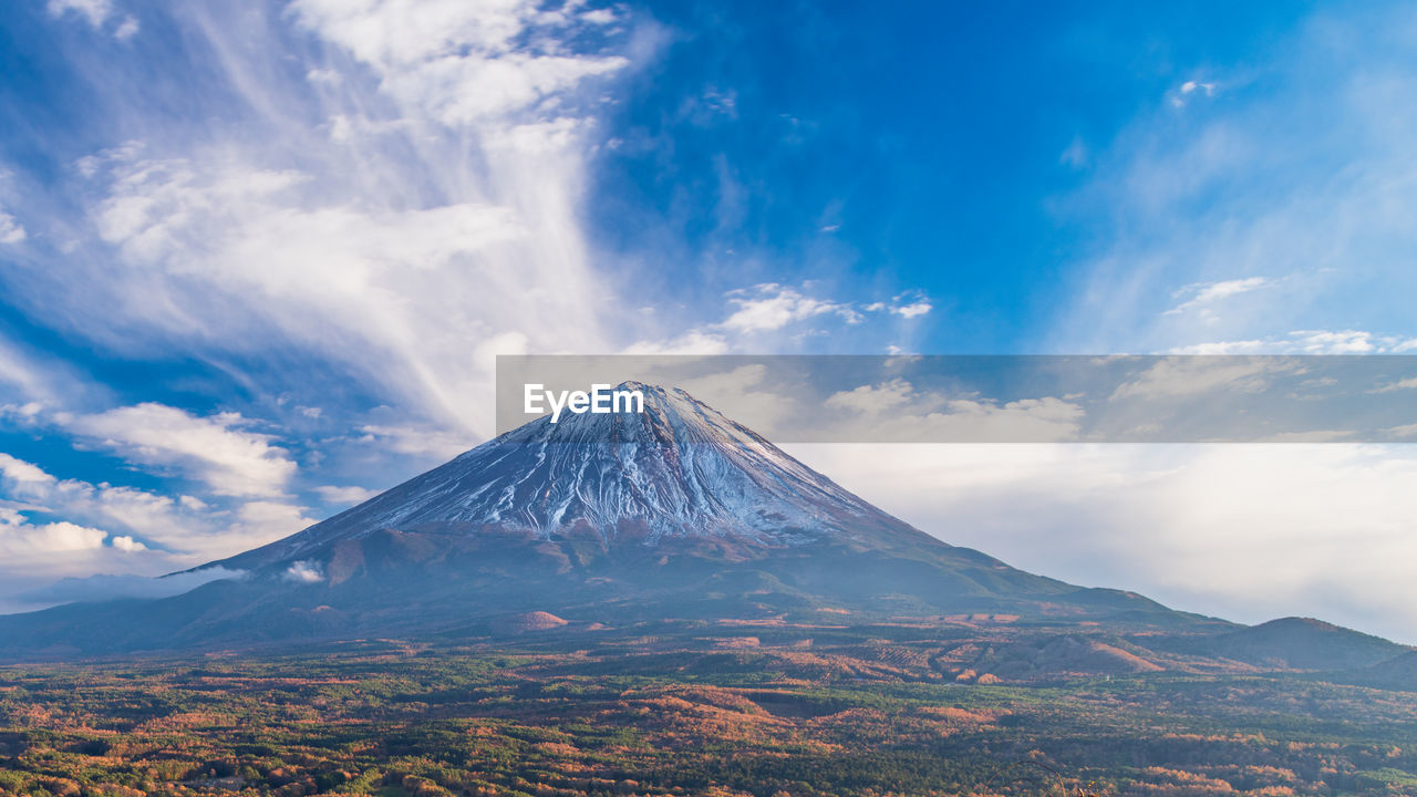 The sky finally cleared after hours of gloom, revealing the northern slope of mt. fuji