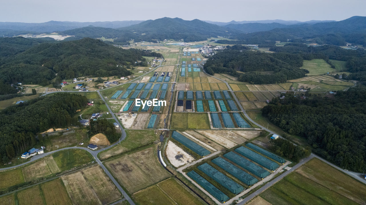 Aerial view of farm