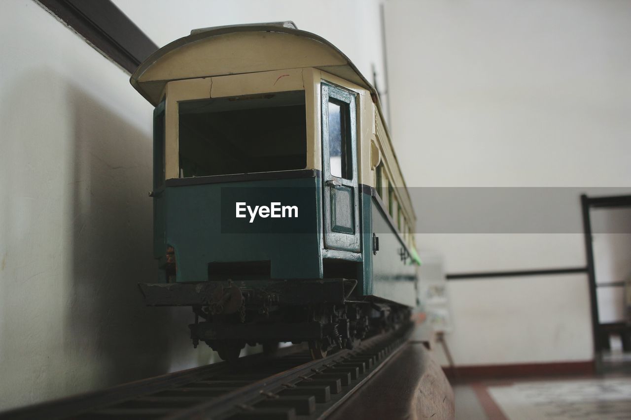 Close-up of toy train