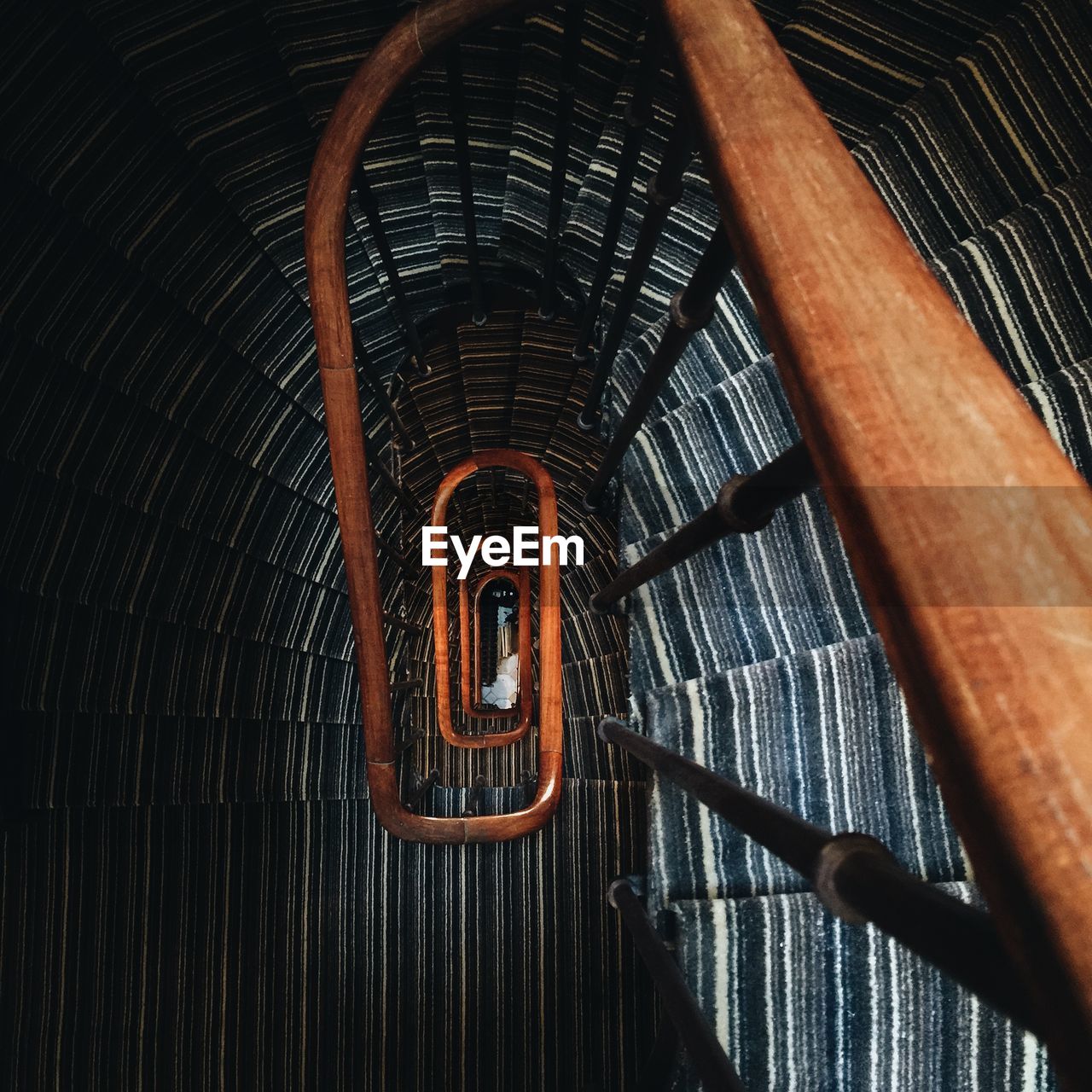 Directly above view of spiral staircase