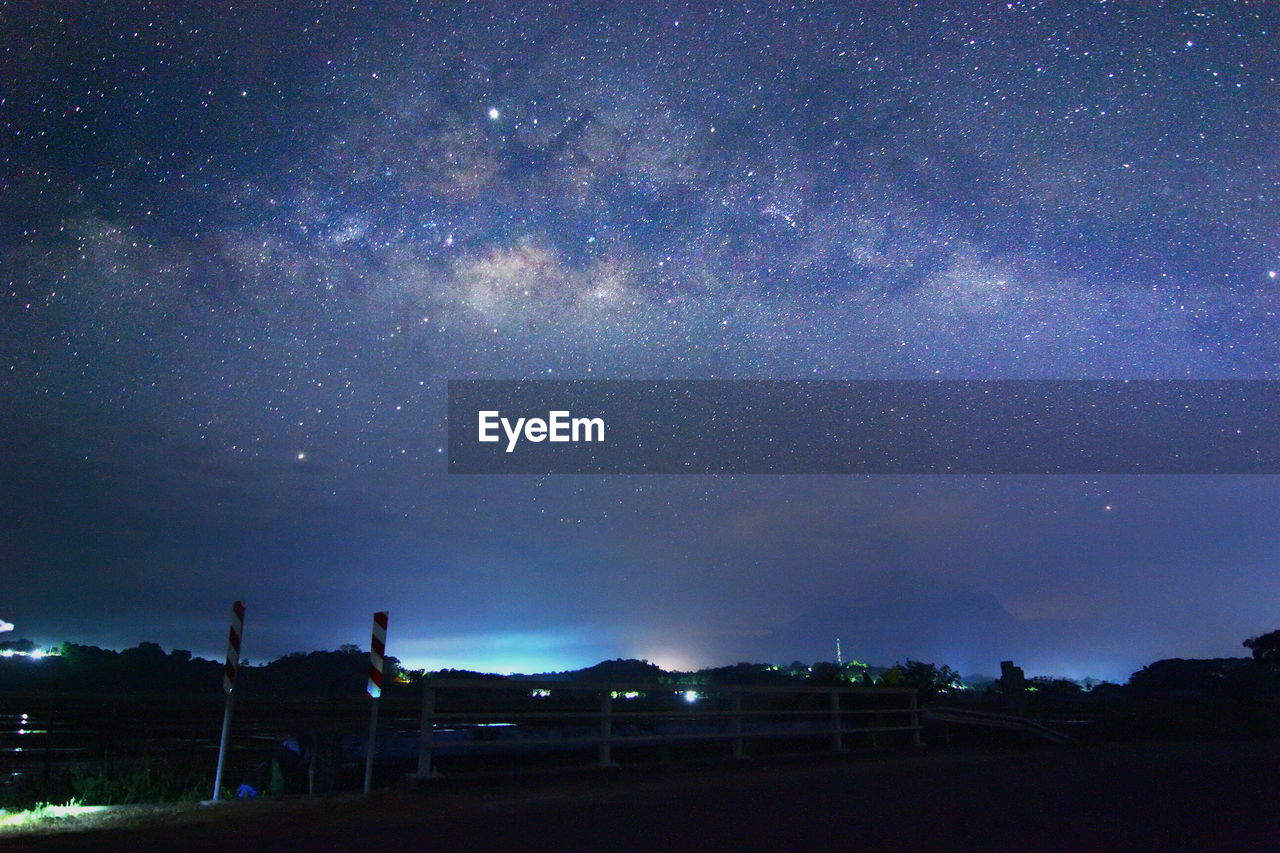 Milky way galaxy rising during summer