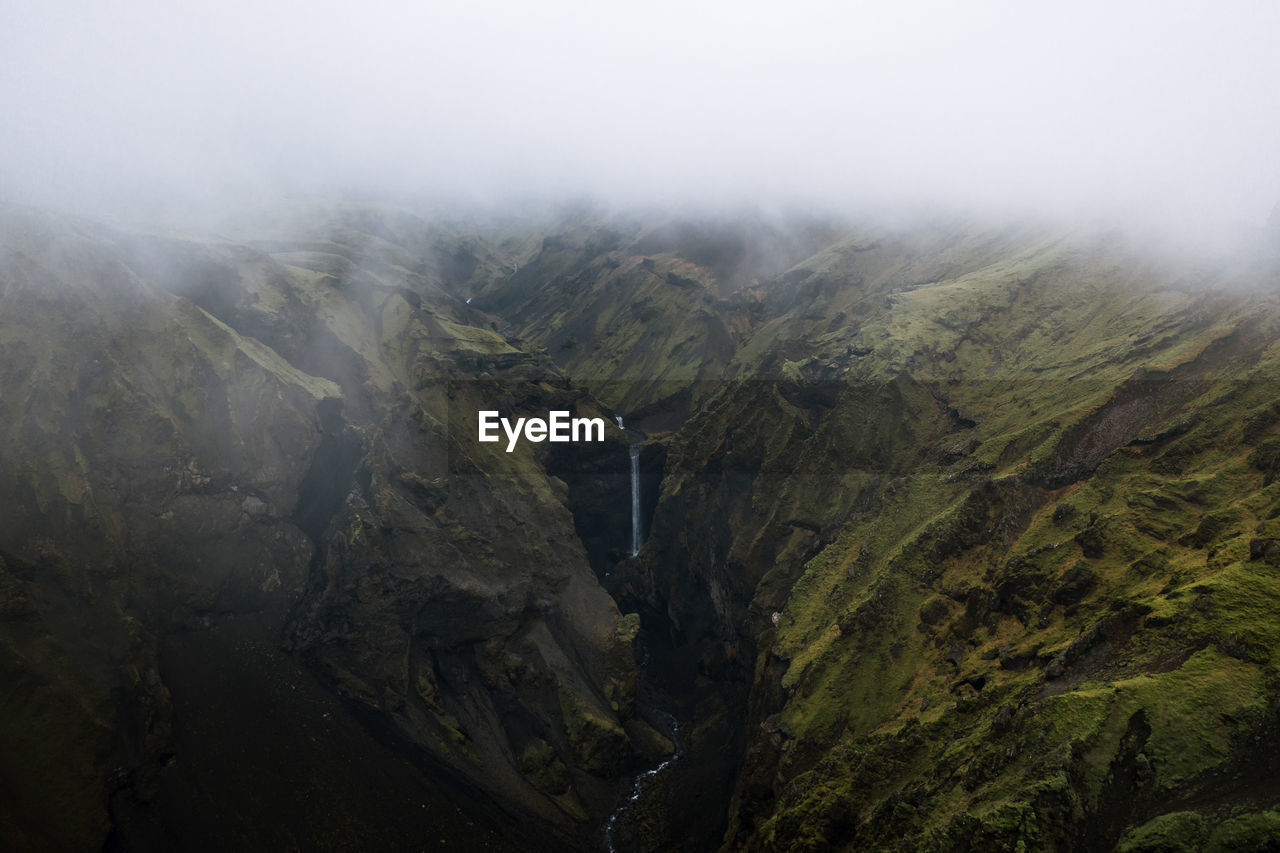 High angle view of landscape against sky