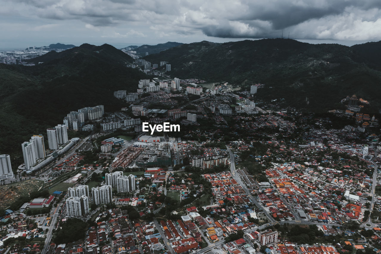 Whole view of one side of penang malaysia