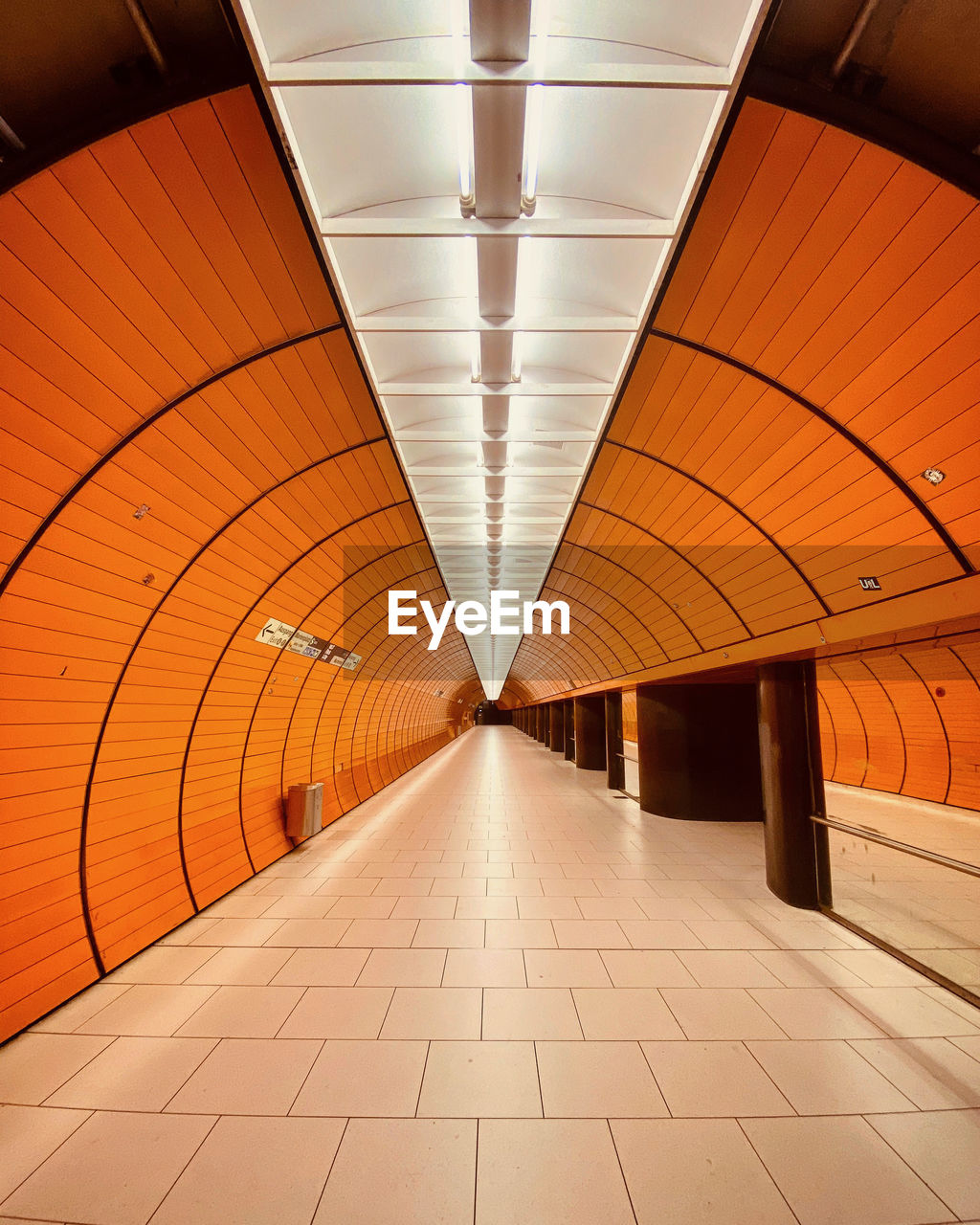 View of empty subway station